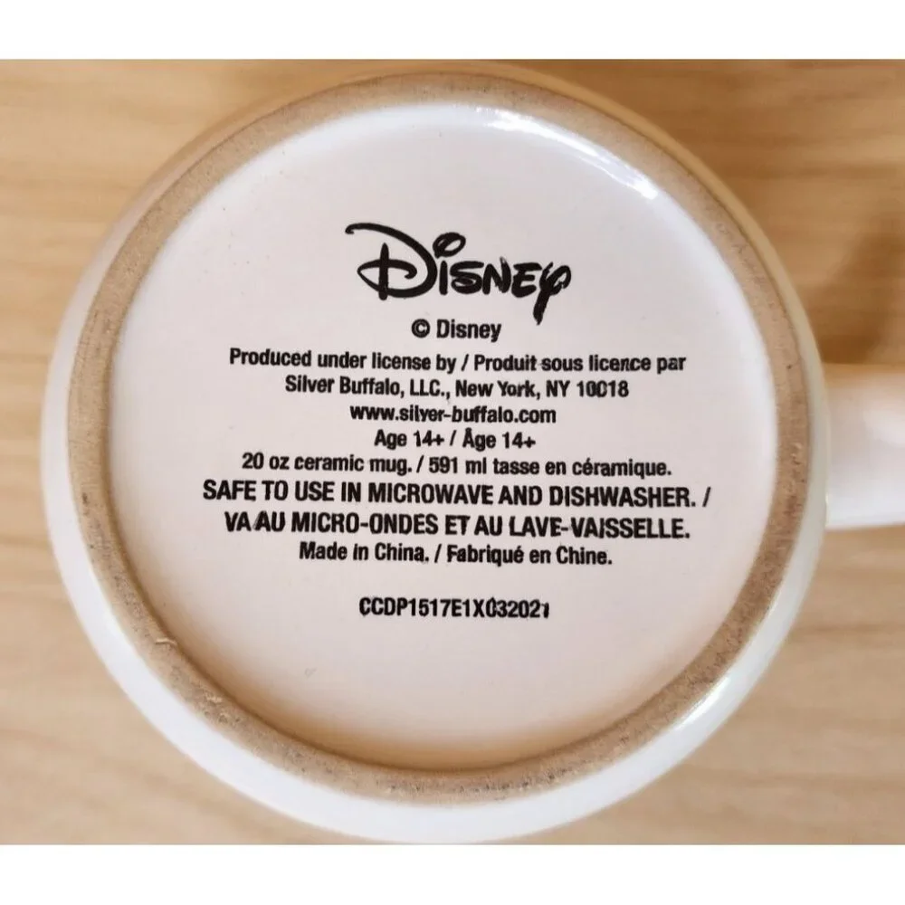 Disney Princesses White Ceramic Coffee Mug 20 oz Cup Debossed Characters EUC